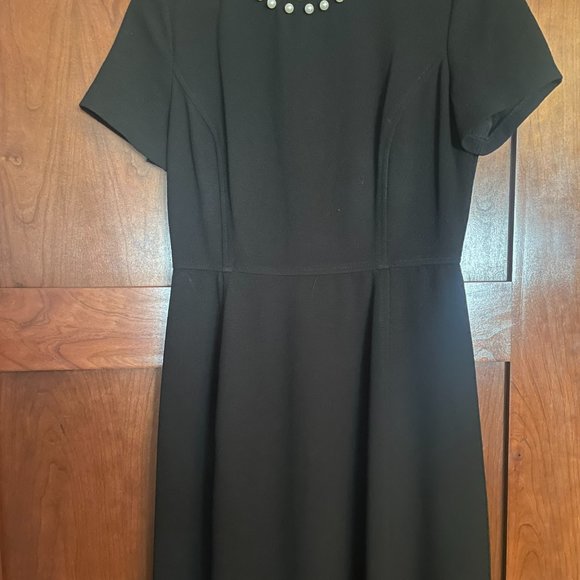 Karl Lagerfeld Black Pearl Neck Dress - Picture 2 of 3